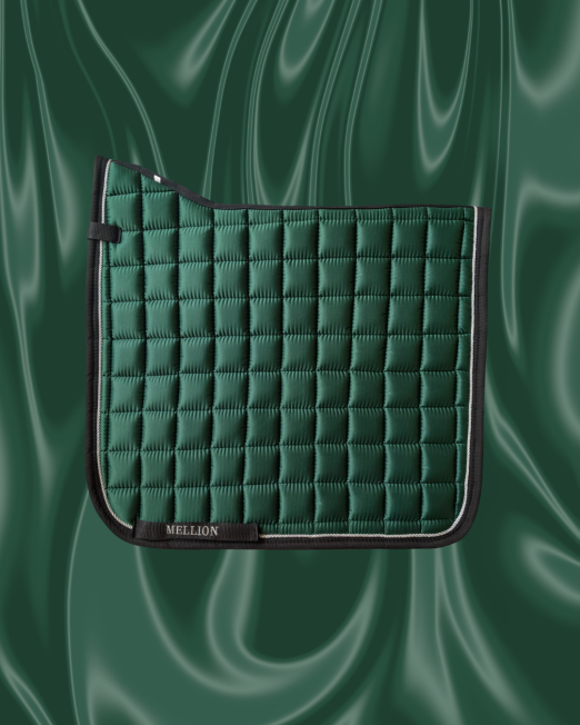 Mellion Signature Numnah – Satin Dark Green & Black | Cob